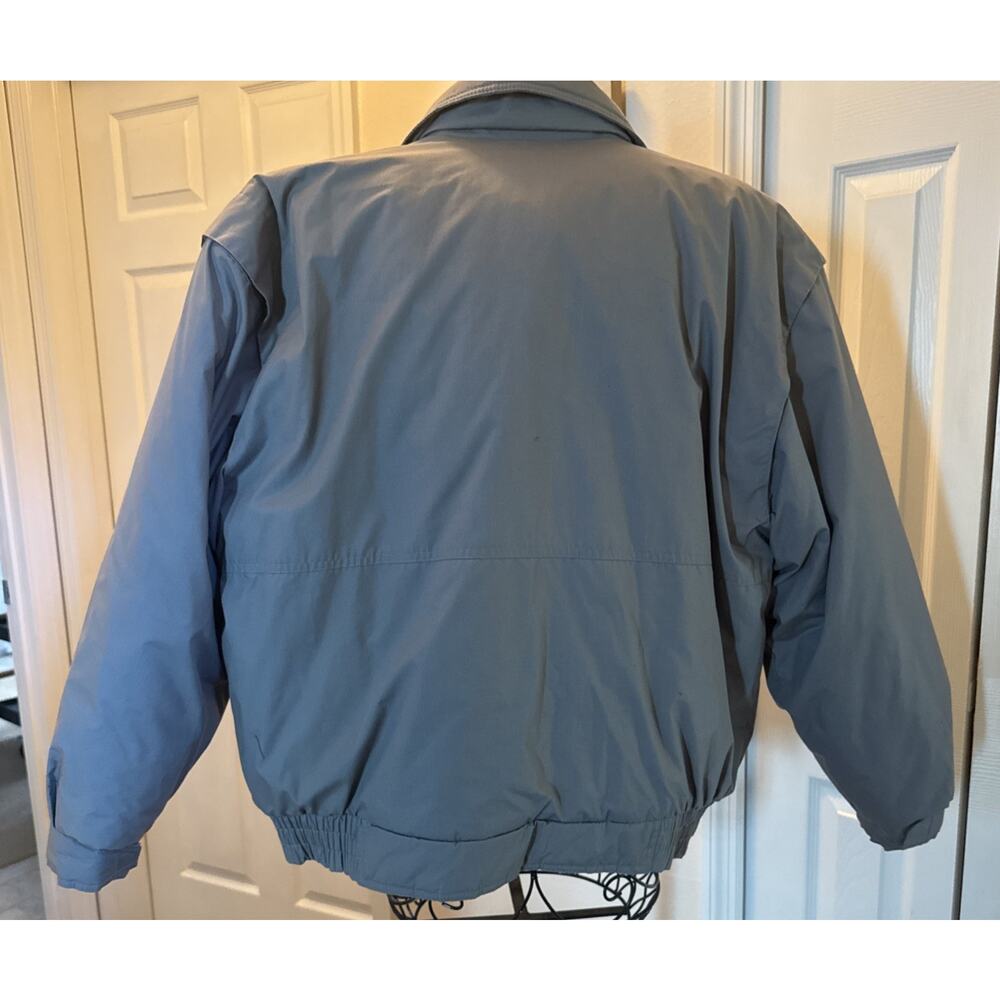 Vintage William Barry Struggle Gear Heavy Bomber Jacket Full Zip Padded Lge Gray - Picture 2 of 12